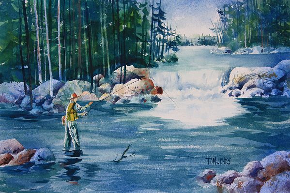 Fishing in Yellowstone Original Painting